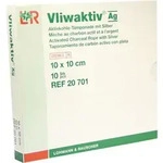 Vliwaktiv Ag 10x10cm Aktivkohle Tamponade.m.silber 10 ST