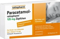 PZN-DE 03953580, Paracetamol-Ratiopharm 125mg Z&auml;pfchen 10 ST