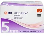 Bd Ultra-Fine Pen-Nadeln 5 Mm 31 G 0.25 Mm 105 ST