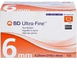 Bd Ultra-Fine Pen-Nadeln 6 Mm 31 G 0.25 Mm 105 ST