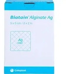 Biatain Alginate Ag Kompressen 5x5 cm mit Silber 10 ST