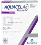 Aquacel Ag Foam Adh&auml;siv 8x8cm Verband 10 ST