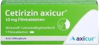 PZN-DE 14293483, axicorp Pharma Cetirizin Axicur 10 mg Filmtabletten 7 ST