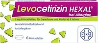 PZN-DE 14238225, Levocetirizin Hexal bei Allergien 5mg Filmtabl. 6 ST