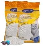 2 x 15 Liter Lyra Pet&reg; White Cat&reg; Katzenstreu Bentonit mit Babypuderduft + 2 M&auml;use