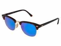 Ray-Ban RB 3016 CLUBMASTER Unisex-Sonnenbrille Vollrand Browline Acetat-Gestell,