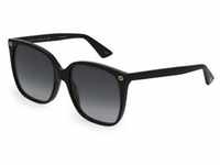 Gucci GG0022S Damen-Sonnenbrille Vollrand Eckig Kunststoff-Gestell, schwarz