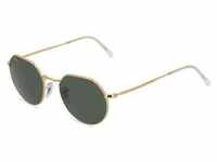 Ray-Ban RB 3565 JACK Unisex-Sonnenbrille Vollrand Panto Metall-Gestell, gold