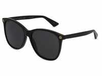 Gucci GG0024S Damen-Sonnenbrille Vollrand Butterfly Kunststoff-Gestell, schwarz