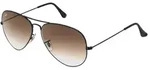 Ray-Ban RB3025 Unisex-Sonnenbrille Vollrand Pilot Metall-Gestell, schwarz