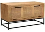 Schuhschrank 'Havanna', 1 Klappe Massivholz, Metall, Rattan Mango