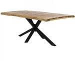 Esstisch 'Vanaja' 200x100 cm, Mango/Antikschwarz Massivholz, Metall Mango