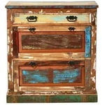 Schuhschrank 'Seaside' Massivholz Recycletes Holz Shabby Chic