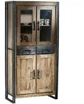 Vitrine 'Madras' Massivholz, Metall Sheesham
