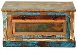 Schuhschrank Truhe 'Seaside' Massivholz, Metall Recycletes Holz Shabby Chic