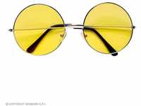 Brille "Hippie", 6 cm Ø, gelb
