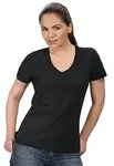Shirt mit V-Aussschnitt f&uuml;r Damen, schwarz