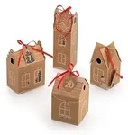 folia Adventskalender "Lebkuchenhaus", braun-wei&szlig;