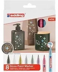 edding Glanzlackmarker, Metallic, 8 Stifte