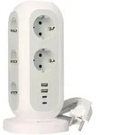 Steckdosen Tower EUPT-01 Mehrfachsteckdose 2m Kabel