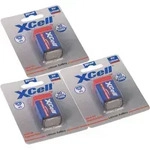 3x XCell X9V-B Lithium 9V Block Batterie 1200mAh im Blister - passend f&uuml;r