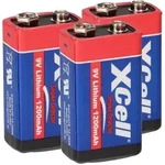 3x XCell Lithium 9V Block Batterie 1200mAh f&uuml;r Rauchmelder - passend f&uuml;r