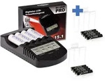 Kraftmax BC-4000 Pro Akku & USB Ladeger&auml;t + 8x LSD Plus Micro AAA 930mAh Akkus...