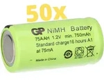 50x GP GP75AAH Akku 2/3AA Mignon NiMH Akku 1,2V 750mAh