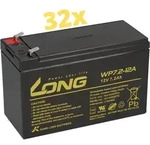 32x Kung Long WP7,2-12A F2 AGM-Akkus 12V 7,2Ah &ndash; passend f&uuml;r AEG Protect...