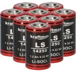 8x Kraftmax Lithium 3,6V Batterie LS14250 1/2 AA - Zelle ER14250 Li-SOCl2