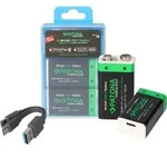 PATONA 2x 9 Volt Block Premium Akkus 3,6Wh mit USB-C und Ladekabel