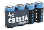 4x Absina CR123A Lithium Batterie 3V 1300 mAh &ndash; 4er Blister &ndash; Blisterware