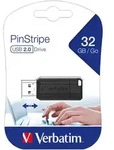 Verbatim USB 2.0 Stick 32GB, PinStripe, schwarz