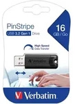 Verbatim USB 3.2 Stick 16GB, PinStripe, schwarz Typ-A, (R) 30MB/s, (W) 10MB/s,