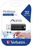 Verbatim USB 3.2 Stick 32GB, PinStripe, schwarz Typ-A, (R) 30MB/s, (W) 10MB/s,
