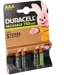 Duracell Akkus 4x AAA Micro 1,2V 750mAh NiMH im Blister