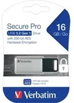 Verbatim USB 3.2 Stick 16GB, Secure Pro, Silber