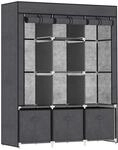 Stoffschrank, Faltschrank mit Rei&szlig;verschluss, Kleiderschrank, Dunkelgrau