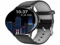 Smartwatch FW48 Uhr Wasserdicht IP67 AMOLED Display Schwarz