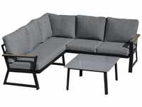 3-teiliges Gartenmöbel-Set mit Beistelltisch Balkonmöbel Set Sofa mit Kissen L-Form