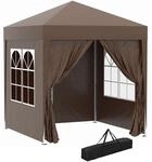Pavillon 2x2m Faltpavillon 4 Seitenw&auml;nde mit Fenster Tragetasche Stahl