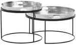 Satztisch Silber / Schwarz Metall