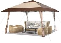Costway 4x4m Faltpavillon, Pop Up Pavillon mit Rollen