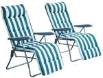 2 xKlappst&uuml;hle Sonnenliege Gartenstuhl klappbar Liege 5 Positionen