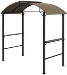 Grillpavillon Unterstand 1,1 x 2,3m, 2 Seitenablagen, Haken, Stahlrahmen, Khaki