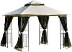 Gartenpavillon mit Doppeldach 3x3 Pavillon Gartenzelt Festzelt Beige