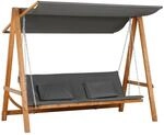 Outsunny Hollywoodschaukel mit Bettfunktion 3-Sitzer mit Dach Kiefernholz...