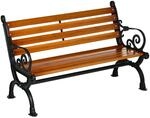 Gartenbank, Parkbank, Sitzbank f&uuml;r 2 Personen, Balkonbank mit Armlehnen, Teak