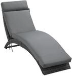 Liegenauflage Sonnenliege Bezug Polyester Dunkelgrau 196 x 55 x 8 cm