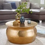Couchtisch KARAM 60x30,5x60 cm Gold rund